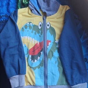 Blue and Yellow Dinosaur Kids Hoodie